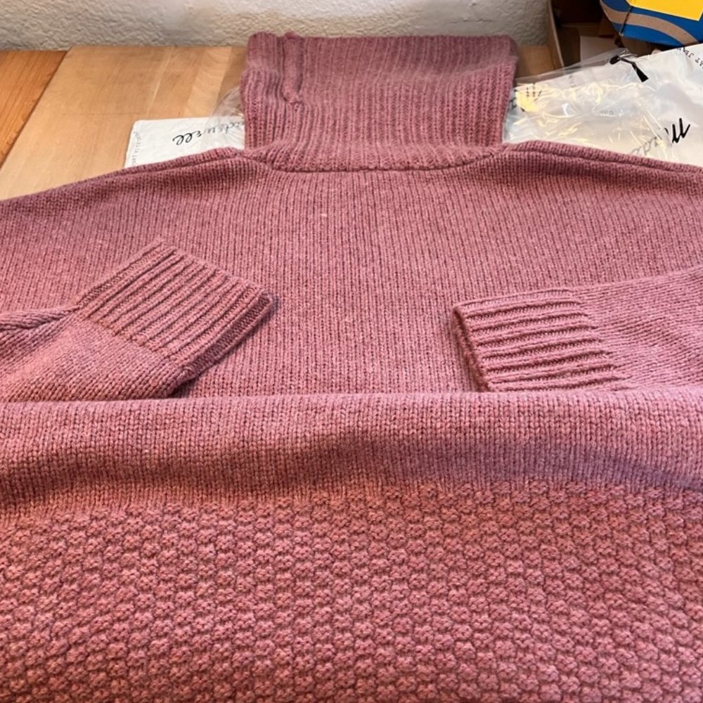Madewell Sadler Mauve Turtleneck Sweater